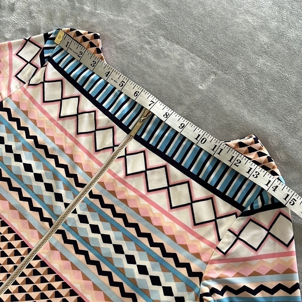 Eliza J Geometric Print Dress Pastel Size 6 - Picture 13 of 16